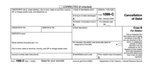 IRS Form 1099C: Cancellation of Debt - Wiztax